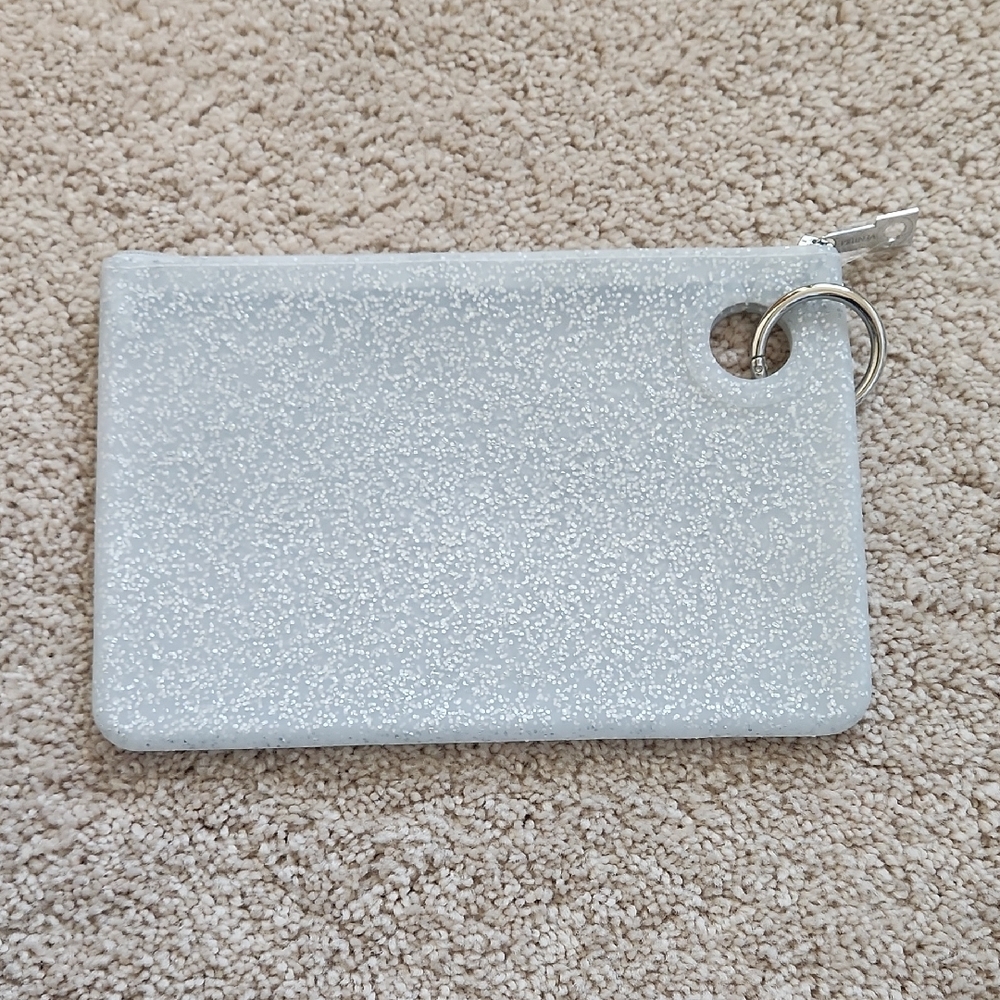 Glittery White Pouch with Keyring